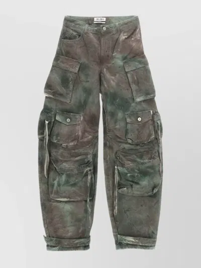 Attico 'fern' Trousers With Belt Loops And Pockets In Green