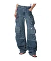 Attico Multi-pocket Cargo Pants In Blue