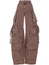 Attico Pink Jeans With Logo Patch On The Rear And Turn-up Cuffs In Denim Woman In Pink