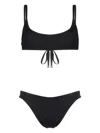 Attico Fine-ribbed Bikini Set In Black