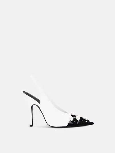 ATTICO ''FIONA'' WHITE AND BLACK SLINGBACK