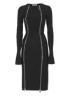 Attico Black Midi Dress With Logoed Zip Puller