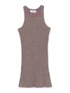 Attico Crystal-embellished Mini Dress In Brown