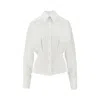 Attico Fitted Waistline Poplin Shirt In White