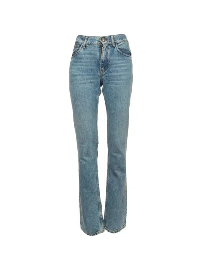 Pre-owned Attico Five-pocket Straight-fit Jeans In Blue
