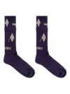 Attico Flag-logo Cotton Socks In Black