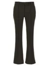 Attico Flared Trousers With Back Pocket And Side Pockets In Brown