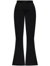Attico Black Wool Flare Pants In Black