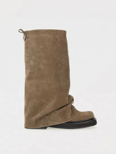 Attico Flat Ankle Boots The  Woman Color Beige In Multi