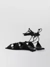Attico Flat Lace-up Strappy Sandal In Black