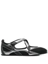 Attico Flat Shoes Blacks And Greys In Multi
