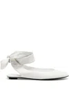 Attico Bridal Cloe Leather Slingback Flats In White
