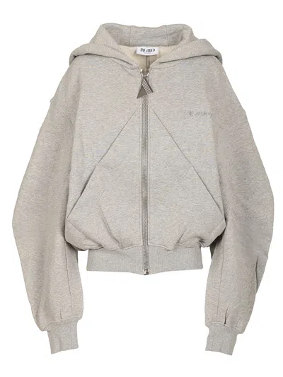 Attico Fleece Hoodie Sweatshirts Grey In Neutral