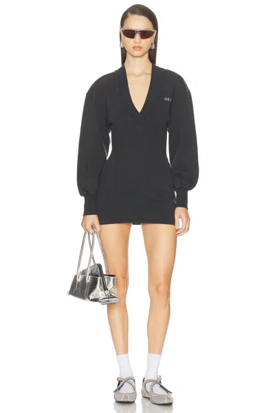 ATTICO FLEECE LONG SLEEVE MINI DRESS