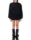 Attico Black Logo-appliqu Mini Dress