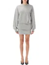 Attico Light American Fleece Mini Dress In Gray