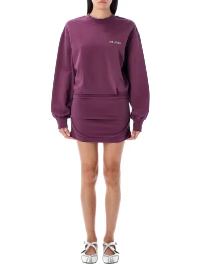 Attico Burgundy Mini Dress In Purple