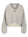 Attico Fleece Sweatshirt Sweatshirts Grey In Gray
