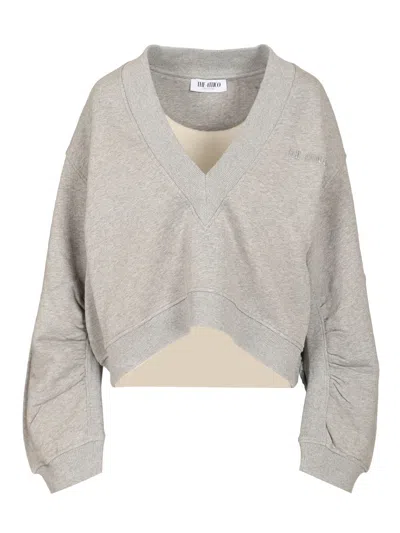 Attico Fleece Sweatshirt In Gray
