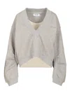 Attico Fleece Sweatshirt Sweatshirts Grey In Gray