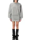 Attico Light American Fleece Mini Dress In Gray
