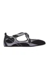 Attico Floor 01 Mesh And Leather Ballerinas Flat