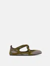 Attico Floor 01 Mesh And Suede Ballerinas Flat In Military Green