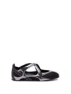 Attico Floor 01 Mesh And Leather Ballerinas Flat