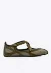 Attico Ballet Flats In Synthetic Fabric And Leather In Brown