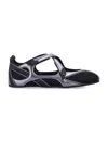 Attico Contemporary Black Ballerinas With Crisscross Straps In Black