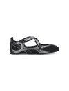 Attico Floor 01 Mesh And Leather Ballerinas Flat