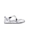 Attico Cross Strap Mesh Ballet Flats Round Toe