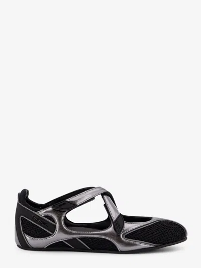 Attico Floor 01 Mesh And Leather Ballerinas Flat In Black