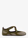 ATTICO FLOOR 01 MESH AND SUEDE BALLERINAS FLAT