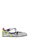 Attico Floor 01 Multicolor Ballet Shoes With Logo On The Side And Cut-out Design In Fabric Woman In Gray