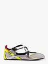 Attico Floor 01 Multicolor Ballet Shoes With Logo On The Side And Cut-out Design In Fabric Woman In Gray