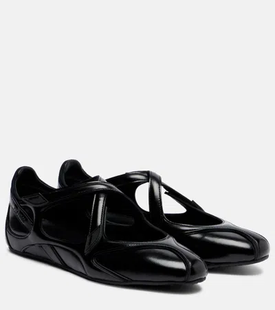 Attico Floor 01 Patent Leather Ballet Flats In Black