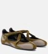 Attico Floor 01 Mesh And Suede Ballerinas Flat