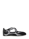 Attico Floor 01 Mesh And Leather Ballerinas Flat