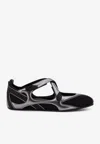 Attico Modern Flat Shoes With Cross-strap Detail In Black