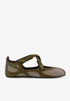 Attico Ballerina Flat Floor 01 Army Green In Green
