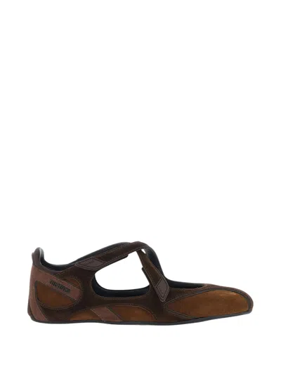 Attico Floor01 Asymmetrical Cut-out Pointed Toe Flats In Brown