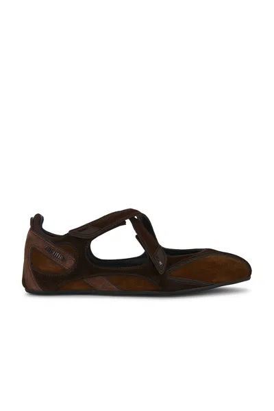 Attico Floor 01 Suede Ballet Flats In Brown