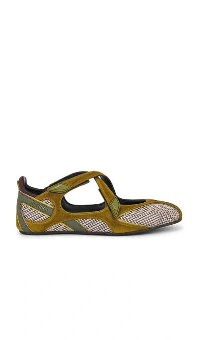 Attico Ballerina Flat Floor 01 Army Green In Multi