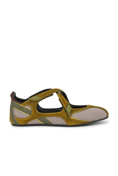 Attico Ballerina Flat Floor 01 Army Green In Multi