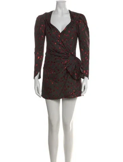 Pre-owned Attico Floral Print Mini Dress In Multi