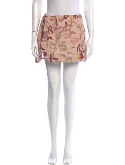 Pre-owned Attico Floral Print Mini Skirt In Neutral
