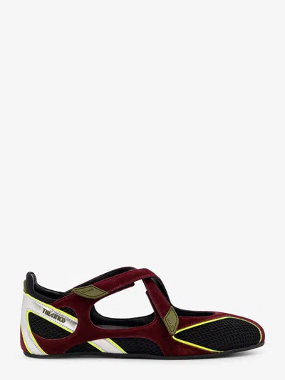 Attico Foor 01 Mesh And Suede Ballerinas Flat