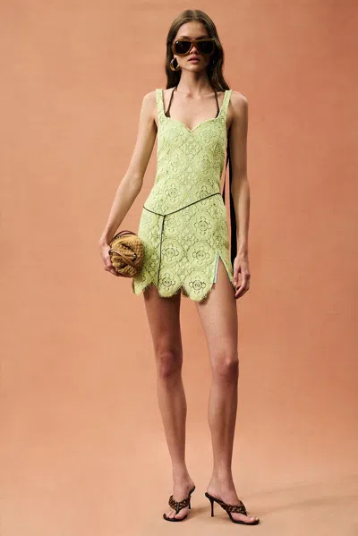 Attico For Fwrd Lace Mini Dress In Green