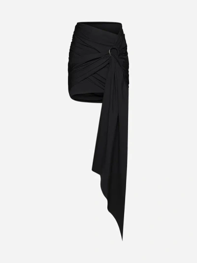 Attico Fran Technical Jersey Miniskirt In Black